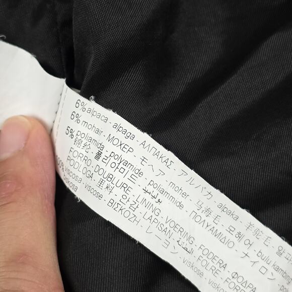 Zara Woman Coat Womens XL Gray Glen Plaid Belted Wrap Wool Alpaca Mohair Blend - Picture 15 of 15